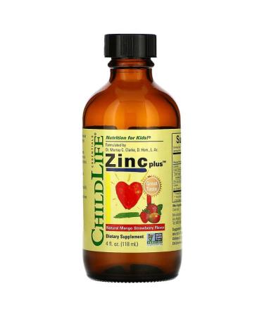 ChildLife Essentials Zinc Plus Natural Mango Strawberry Flavor 4 fl oz (118 ml)