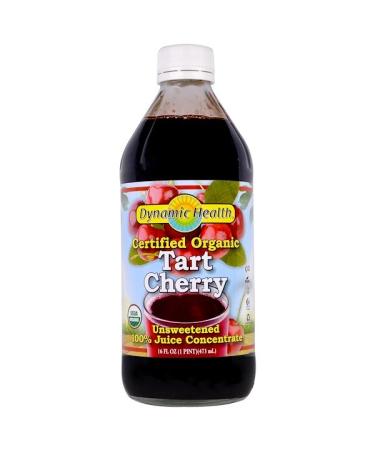 Dynamic Health  Laboratories Certified Organic Tart Cherry 100% Juice Concentrate Unsweetened 16 fl oz (473 ml)