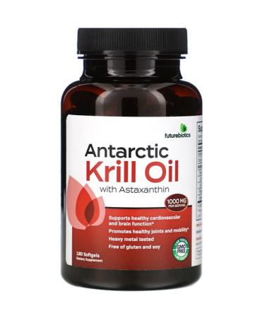 FutureBiotics Antarctic Krill Oil with Astaxanthin 1000 mg 180 Softgels