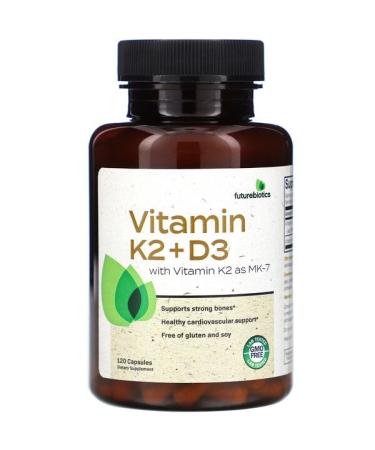 FutureBiotics Vitamin K2 + D3 120 Capsules