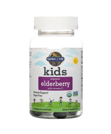 Garden of Life Kids Organic Elderberry with Vitamin C 60 Vegetarian Gummies