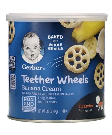Gerber  Teether Wheels 8+ Months Banana Cream 1.48 oz (42 g)