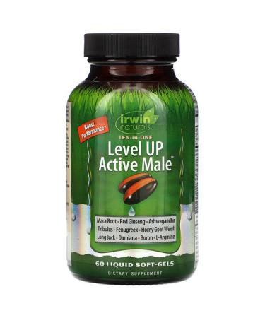 Irwin Naturals Level Up Active Male  60 Liquid Soft-Gels