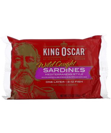 King Oscar Wild Caught Sardines Mediterranean Style 3.75 oz (106 g)