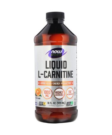Now Foods Sports L-Carnitine Liquid Citrus 1000 mg 16 fl oz (473 ml)