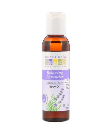 Aura Cacia Aromatherapy Body Oil Relaxing Lavender 4 fl oz (118 ml) - Buy Online on GoSupps.com