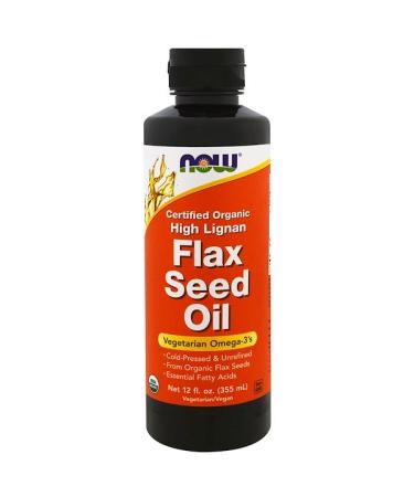 Now Foods Certified Organic High Lignan Flax Seed Oil 12 fl oz (355 ml)
