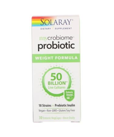 Solaray Mycrobiome Probiotic Weight Formula 50 Billion 30 Enteric VegCaps