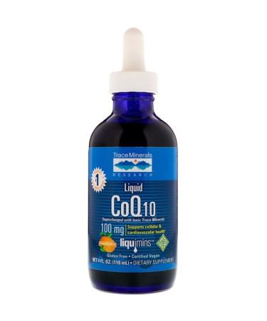 Trace Minerals Research Liquid CoQ10 Tangerine Flavor 100 mg 4 fl oz (118 ml) - Buy Online on GoSupps.com