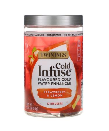 Twinings Cold Infuse Flavoured Cold Water Enhancer Strawberry & Lemon 12 Infusers 1.06 oz (30 g)