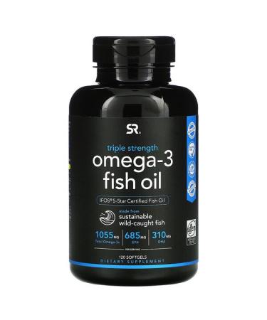Sports Research Omega-3 Fish Oil Triple Strength 1250 mg  120 Softgels