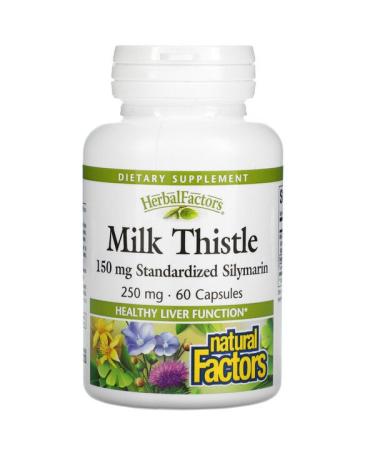 Natural Factors Herbal Factors Milk Thistle 250 mg 60 Capsules