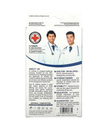 Doctor Arthritis Copper Lined Wrist Brace & Handbook - Pain Relief & Support - Buy Online on GoSupps.com