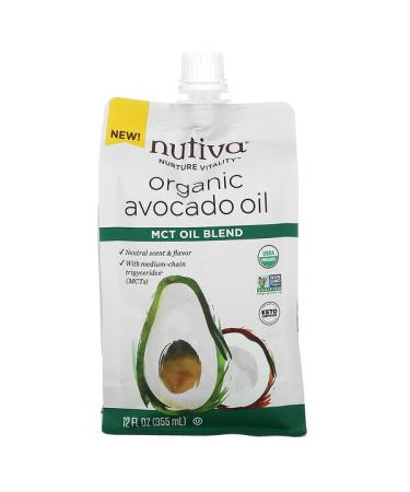 Nutiva Organic Avocado Oil MCT Oil Blend 12 fl oz (355 ml)