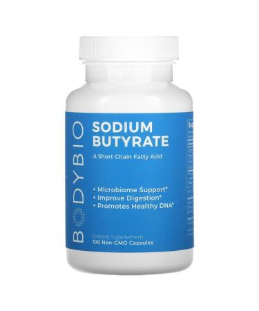 BodyBio Sodium Butyrate 100 Non-GMO Capsules