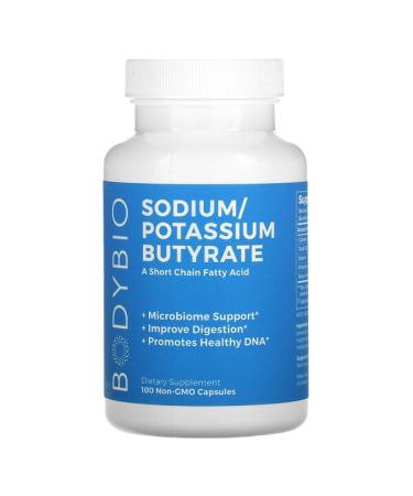 BodyBio Sodium / Potassium Butyrate 100 Non-GMO Capsules