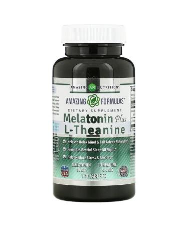 Amazing Nutrition Melatonin Plus L-Theanine 10 mg 120 Tablets