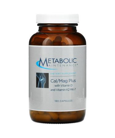 Metabolic Maintenance Cal/Mag Plus with Vitamin D and Vitamin K2 MK-7 180 Capsules