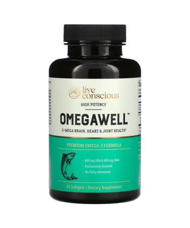 Live Conscious OmegaWell High Potency 60 Softgels