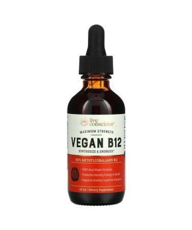 Live Conscious Vegan B12 Maximum Strength 60 mL