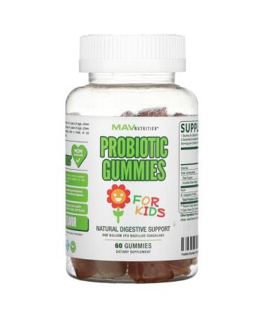 MAV Nutrition Probiotic Gummies For Kids 1 Billion CFU 60 Gummies