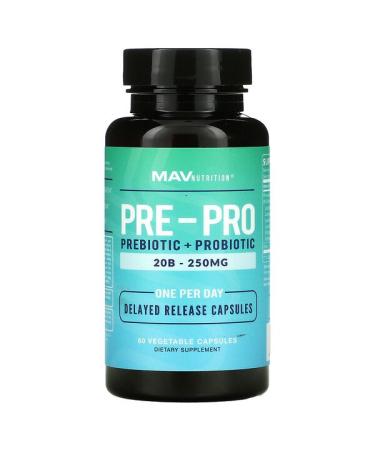 MAV Nutrition Pre-Pro Prebiotic + Probiotic 60 Vegetable Capsules