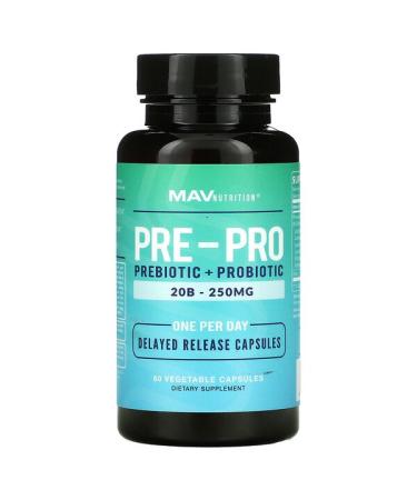 MAV Nutrition Pre-Pro Prebiotic + Probiotic 60 Vegetable Capsules