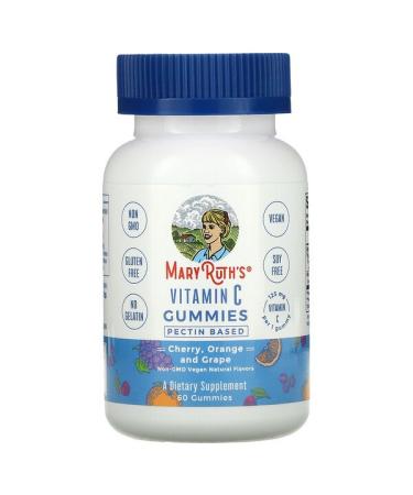 MaryRuth Organics Vitamin C Gummies Cherry Orange and Grape 125 mg 60 Gummies