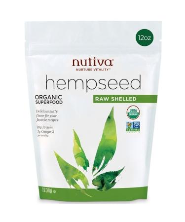 Nutiva Organic Hemp Seed Raw Shelled 12 oz (340 g)