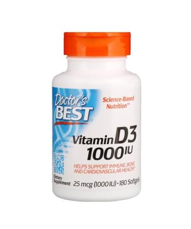 Doctor's Best Vitamin D3 25 mcg (1000 IU) 180 Softgels