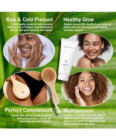 Kapuluan Bundle: 200ml Organic Coconut Oil Tube & Vegan Body Brush for Skin Care and Cellulite Treatment - Buy Online on GoSupps.com
