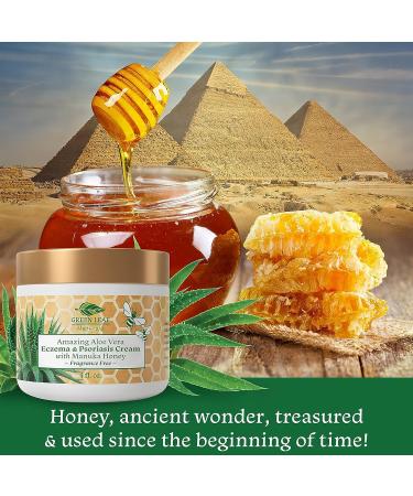 Manuka Honey Eczema Cream 2oz - Fragrance Free Psoriasis Relief Treatment - Soothing Moisturizer for Itchy Dry Skin - Ultra Strength Healing Ointment for Kids & Adults - Buy Online on GoSupps.com