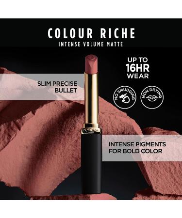L Or al Paris Colour Riche Intense Volume Matte Lipstick - Hyaluronic Acid Infused 16HR Wear - Worth It 0.06 Oz | Buy Online Worldwide - Buy Online on GoSupps.com