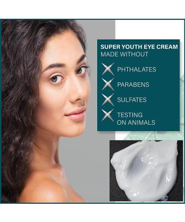 TRUEGLEAM Super Youth Eye Treatment Cream - Anti Aging Under Eye Treatment with Green Tea, Jojoba Oil & Vitamin E | Targets Bags, Puffiness, Wrinkles & Dark Spots - Buy Online on GoSupps.com