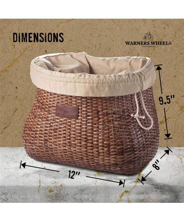Warners Wheels Bike Basket Front for Women's and Mens Cruiser with Coffee Cup Holder  Handmade Bicycle Basket for Adult Bikes mounts to Front Handlebars of Beach Cruisers Stained - Buy Online on GoSupps.com