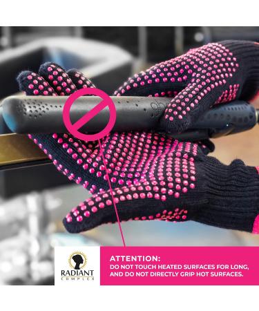 Buy 2 Piece Heat Resistant Gloves with Silicone Bumps - Professional Heat Proof Mitts for Hair Styling & Curling | Universal Fit Size - Buy Online on GoSupps.com