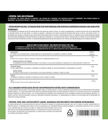 Alpi Investment OOD Organic estragon dried 250 g organic estragon replenished estragon from controlled organic cultivation tested for estragon in laboratory 100 pure and natural - Buy Online on GoSupps.com