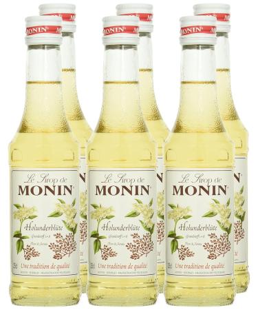 Monin Elderflower Syrup - Pack of 6 (250 ml Each) | International Shipping Available - Buy Online on GoSupps.com