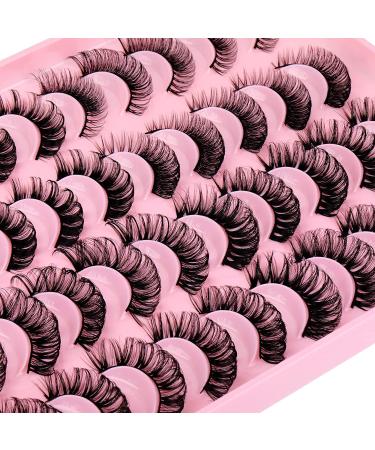 20 Pairs Russian Strip Lashes - Natural Wispy Faux Mink D Curl Extensions, 4 Styles (15mm-19mm) - Buy Online on GoSupps.com
