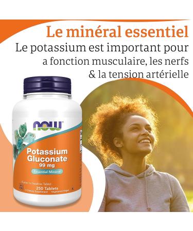 Now Foods Potassium Gluconate 99mg 250 Vegan Tablets Lab Tested Gluten Free Soy Free Vegetarian  - Buy Online on GoSupps.com