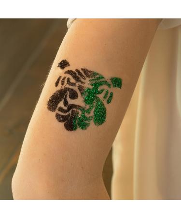 Glitter Tattoo Kit for Girls - 15 Color Jars, 32 Stencils, Glue Applicator & Brushes - Hypoallergenic, Waterproof, Easy to Apply - Buy Online on GoSupps.com