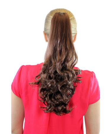 Hairpiece braid chestnut brown approx. 45cm curls butterfly clip JL-3273-33