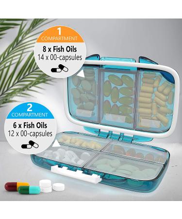 Travel Pill Container Box - Small Moisture-Proof Pill Organizer for Purse - Portable Daily Pill Dispenser with 7 Compartments - Green - Buy Online on GoSupps.com