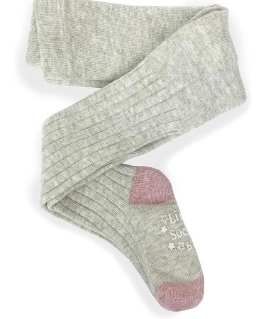 Non-Slip Super Soft Ribbed Baby and Toddler Girls Tights - Cozy Winter Warm Anti-Skid Tights for Active Children | 6-12 Months | Grey Marl - Buy Online on GoSupps.com