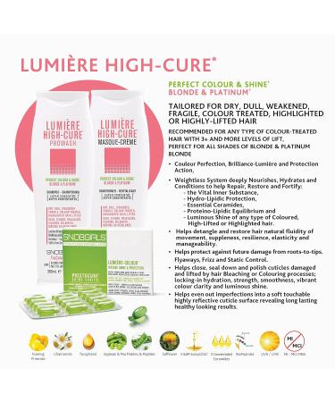 LUMIERE HIGH-CURE Shampoo for Color Treated Hair | Argan Oil & Ceramides - Perfect Colour & Shine for Dry Dull Weakened Hair - Salon Quality Care - Buy Online on GoSupps.com