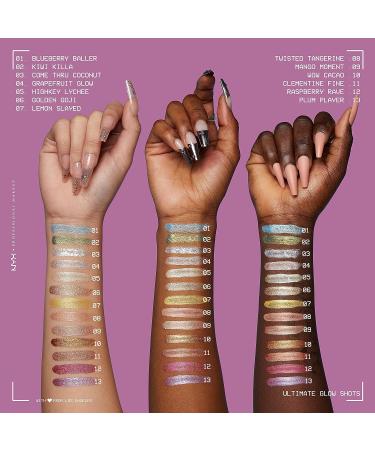 NYX Ultimate Glow Shots Liquid Eyeshadow - Mango Moment | Long-Lasting Shimmer with Vitamin C - Buy Online on GoSupps.com