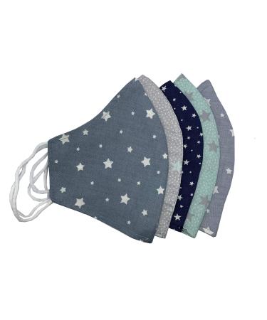 Alpine fairytale makeshift mask washable 100% cotton - mouth and nose protection 2-ply - OEKO-TEX Standard 100 5x star pack