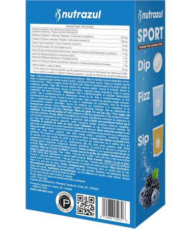 nutrazul Sports Effervescent Tablets Electrolytes & 7 Vitamins & Minerals Daily Hydration and Energy 45mg Caffeine Blueberry & BlackBerry Flavor 30 Count - Buy Online on GoSupps.com
