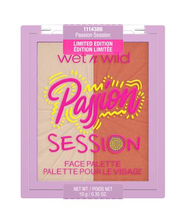 wet n wild, Face Palette Wild Crush Passion Collection, Highlighter and Blush Duo, Sculpt, Accentuate and Illuminate your Features, with Passion Fruit Seed Oil, Passion Session