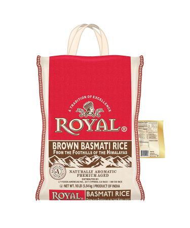 Royal Brown Basmati Rice - 10lb Bag | Premium Quality, Aromatic, Long Grain - Buy Online on GoSupps.com